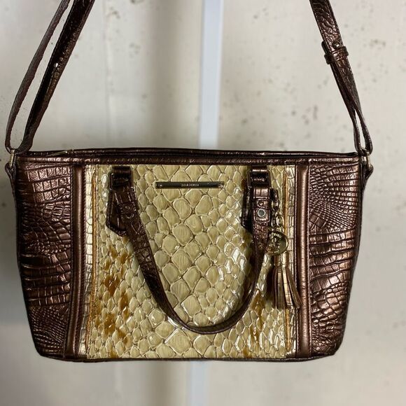 #165 BRAHMIN Champagne & Bronze Bag - Picture 5 of 13